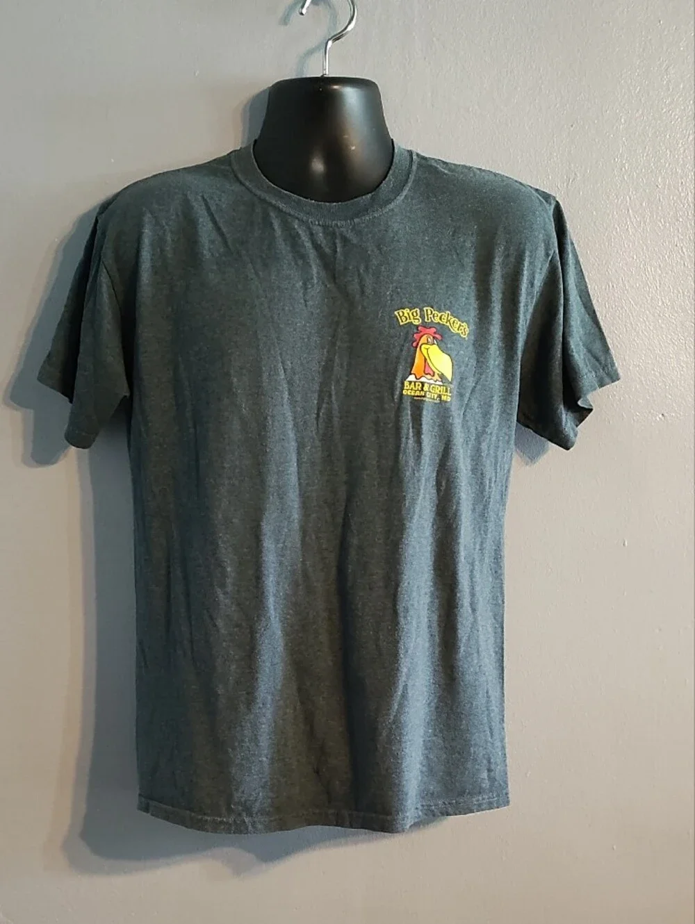 Big Peckers Bar & Grill Charcoal Gray Logo Tee - Men's Ocean City MD, Shirt